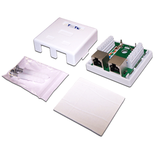 TWT-SM1-45/S-WH Розетка в сборе TWT 1x RJ45 кат. 5е экр. внешняя цвет: белый
