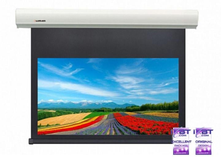 [LCC-100111] Экран с электроприводом Lumien [Cinema Control] 185x221 см (раб.область 120х213 см) (96") Matte White FiberGlass черн. кайма по периметру, доп.черная область 60 см, триггер., RS485, IR, RF управл. в комплекте, белый корпус 16:9