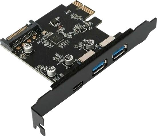 Gembird <SPCR-03> (RTL) PCI-Ex1, USB3.0, 2  port-ext,  USB-C  1 port-ext