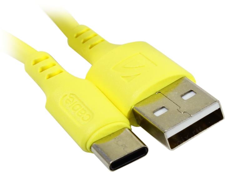 Defender Кабель F207, USB 2.0 (AM) - Type C, 1метр, 2.4А, силиконовая оплетка, жёлтый.