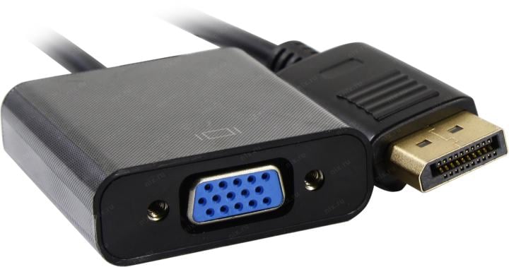 Bion Переходник с кабелем DisplayPort - VGA, 20M/15F, 0.15 м, позолоченные контакты, черный [BXP-A-DPM-VGAF-015]