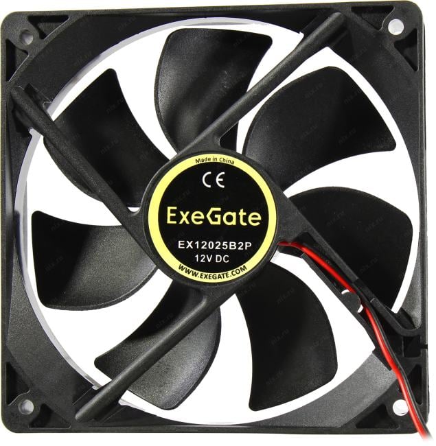 Exegate EX295242RUS Вентилятор 12В DC ExeGate EX12025B2P (120x120x25 мм, 2-Ball (двойной шарикоподшипник), 2pin, 1550RPM, 25dBA)