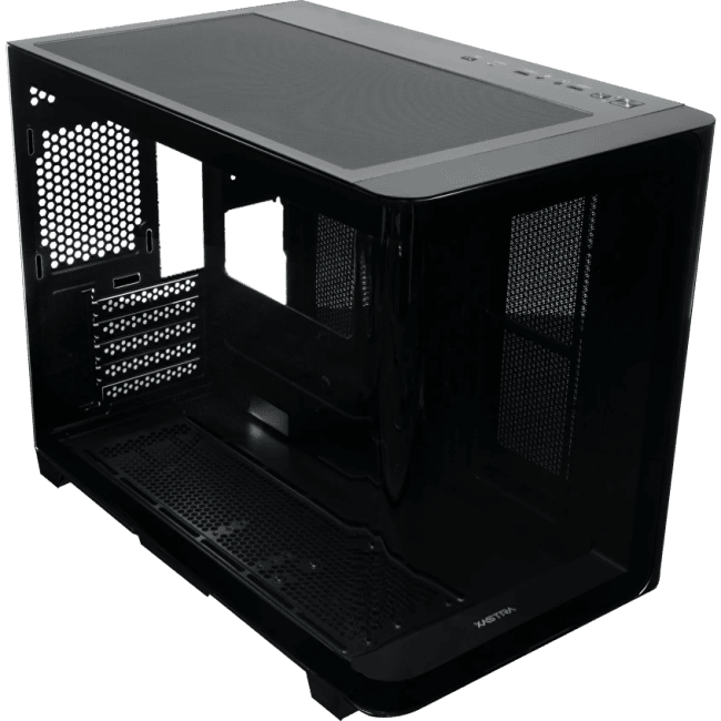 QR600M-0F-UC-L Корпус XASTRA QR600M  0F-UC Black mATX/Aquarium/Curve Glass  /Led Strip/No fans/Type-C/