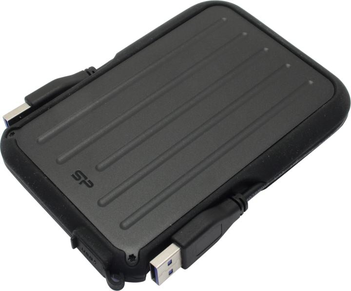 Внешний диск HDD SILICON POWER - Armor A66, 2 ТБ, 2.5", USB Type A, Питание по USB, чёрный, SP020TBPHD66SS3K