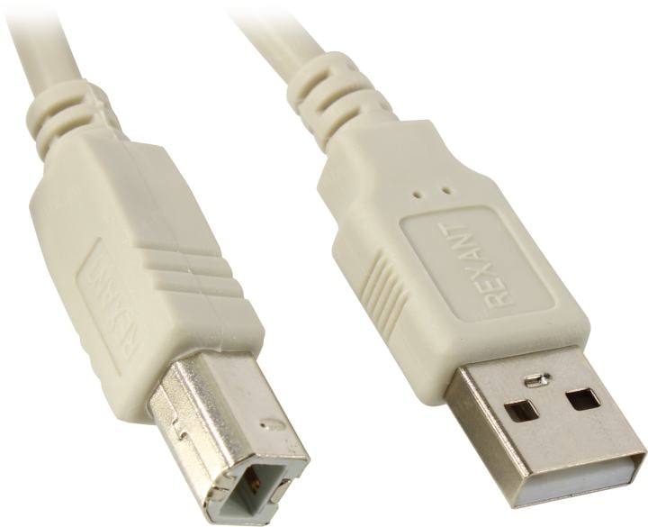 Rexant (18-1104) Кабель USB-А– USB-B, 2,4А, 1,8м, ПВХ, серый