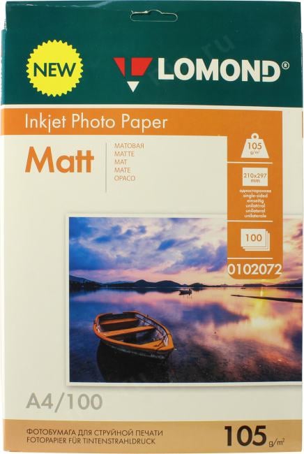 Фотобумага Lomond 0102072 A4/105г/м2/100л./белый матовое для струйной печати