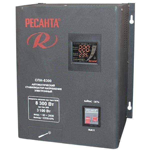 63/6/27 Стабилизатор напряжения Ресанта  СПН-8300  электронный  однофазный черный