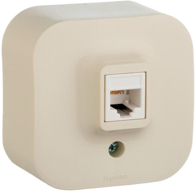 QUTEO Розетка для открытой установки компьютерная RJ45 кат.5E UTP слоновая кость