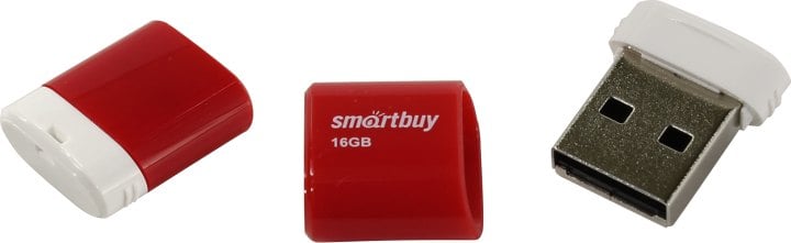 Флешка USB Smartbuy LARA Red (SB16GbLARA-R), 16Gb, USB 2.0, R/W 15/5, красный/белый