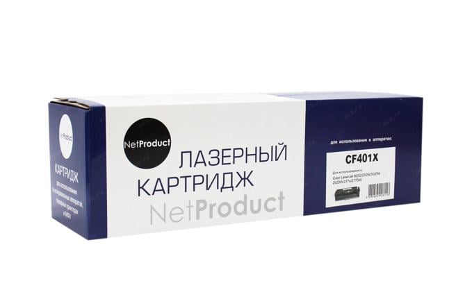 Картридж NetProduct N-CF401X, для HP CLJ M252/M277, C, 2,3K