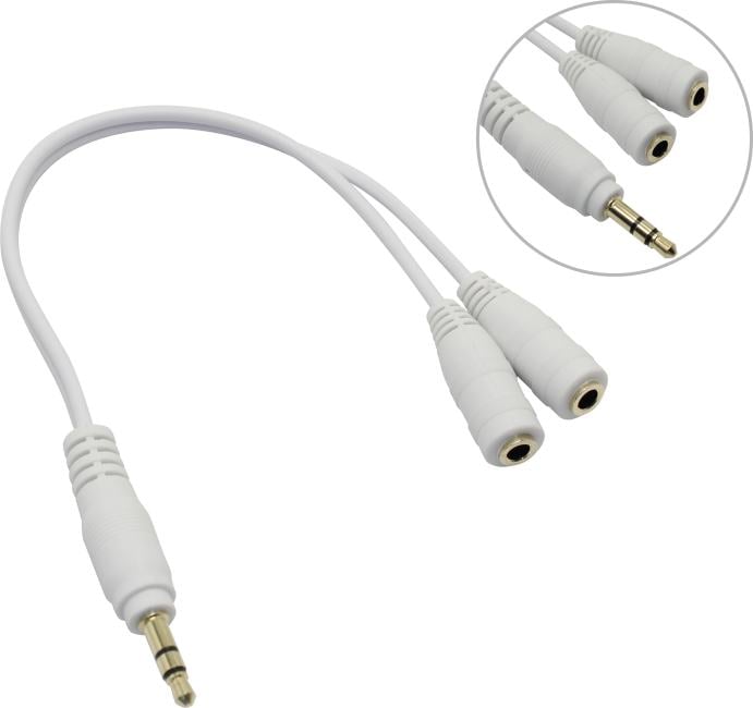 5bites <AA-3MF2-02WH>  Кабель-разветвитель  Jack3.5-M  --> 2xJack3.5-F