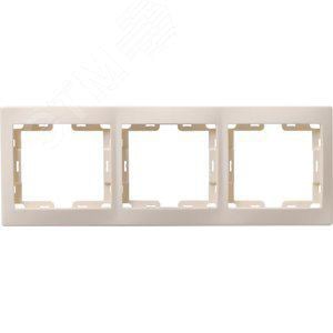 Рамка IEK EMK30-K33-DM 3-м КВАРТА РГ-3-ККм горизонт. кремовая