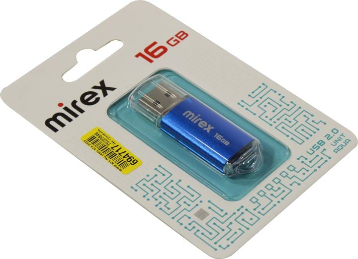 Mirex Unit Aqua <13600-FMUAQU16> USB2.0 Flash  Drive 16Gb (RTL)