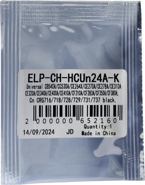 <ELP-CH-HCUn24A-K> Чип для картриджа  CB540A/CC530A/CE264X/CE270A/278A/310A/320A/340A/400A/410A  Black