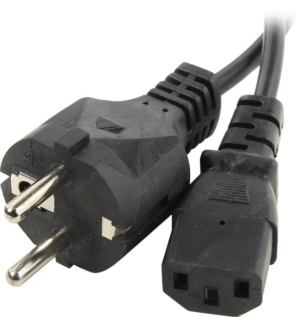 Telecom <TP021-IEC320-C13-BK/TP021-BK-3м> Кабель компьютер - розетка 220V  3м Европейский стандарт