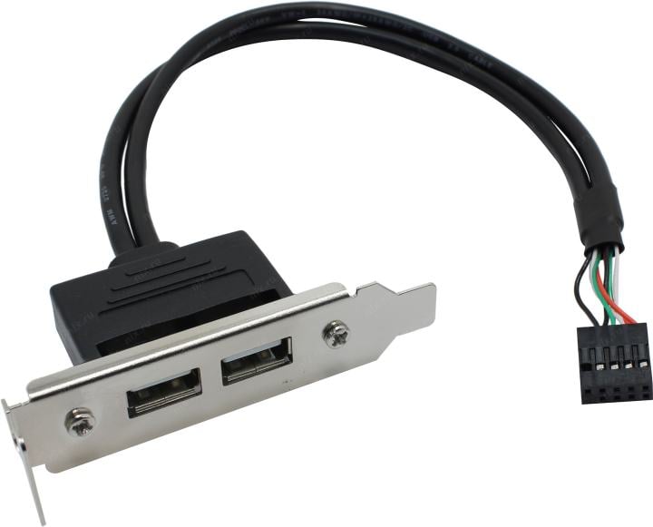 ExeGate <BrctUSB2-2A-LP> Планка портов в корпус 2xUSB 2.0,  Low Profile <EX298293RUS>