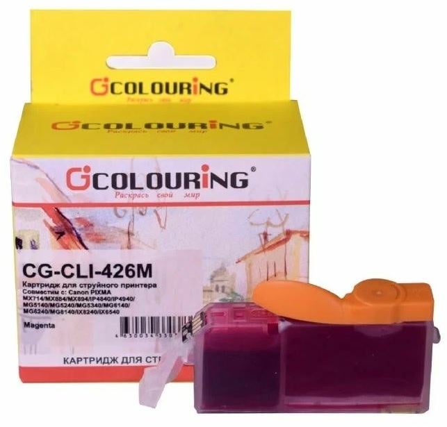 Картридж струйный Colouring CG-CLI-426M Magenta с чипом водный (9 мл) для Canon IP4840/MG5140/MG5240/MG6140/MG8140