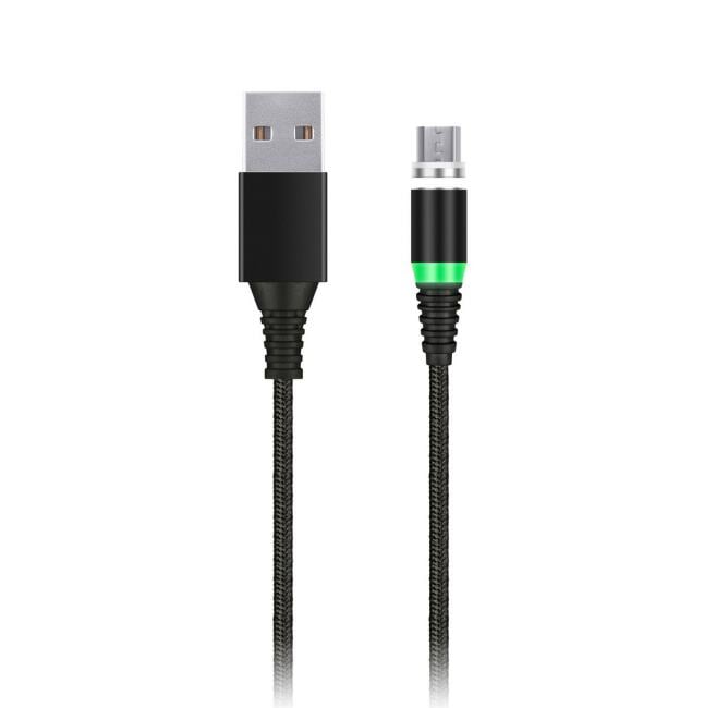 iK-10mt-2 Кабель зарядки с магнитным отсоединяемым наконечником MicroUSB, длина 1.0 м, 2  А, черный (iK-10mt-2)