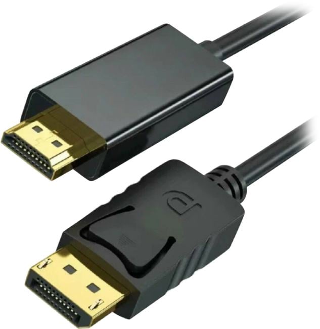 Bion Кабель DisplayPort - HDMI, 20M/19M, однонаправленный конвертор сигнала с DisplayPort в HDMI, экран, 2 м, черный [BXP-CC-DP-HDMI-020]