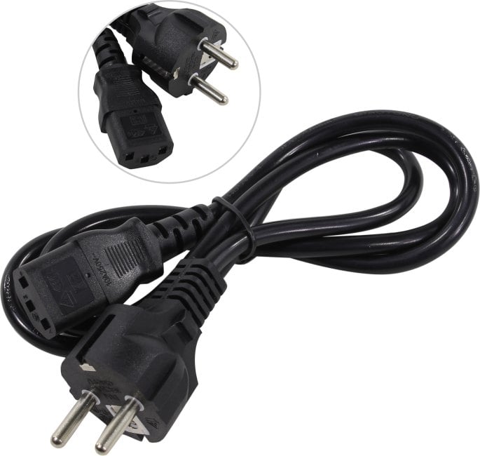 Exegate EP280641RUS Кабель питания ExeGate Power PC-1P (Евровилка Schuko->С13) VDE-250V-3*0.75mm2, медь, черный, 1.0м.