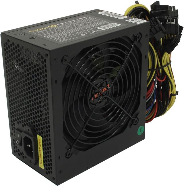 Exegate EX292176RUS Блок питания 750W ExeGate 750NPXE (ATX, PPFC, 12cm fan, 24pin, (4+4)pin, PCIe, 4xSATA, 3xIDE, FDD, black)