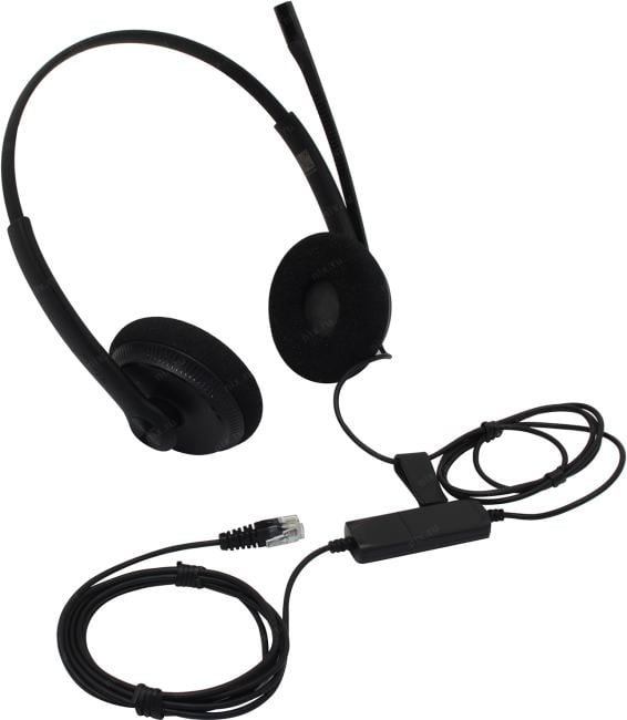 QD-RJ9-гарнитура Yealink YHS34 Lite Dual Дуо, Проводная, HD звук, QD, RJ9 (YHS34-Lite-Dual)