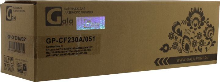 Картридж лазерный GalaPrint GP-CF230A/051 (№30A) черный (1600 стр.) для HP LaserJet Pro M203/M203dn/M203dw/M227/M227fdn/M227fdn/M227sdn/Canon LBP-160/LBP-162/MF-260/MF-264/MF-267/MF-269