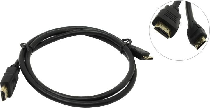 Exegate EX257910RUS Кабель HDMI to miniHDMI (19M -19M) 1м Exegate, ver1.4, позолоченные контакты