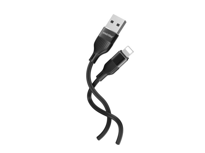 iK-512-S72b Кабель для зарядки и передачи данных S72 Lightning черный, 2.4 А,сил., 1 м, Smartbuy (iK-512-S72b)