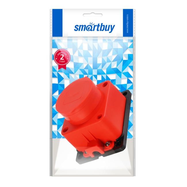 Smartbuy <SBE-16-1-00-Rr> Розетка настенная с защитной  крышкой (16A, IP44)