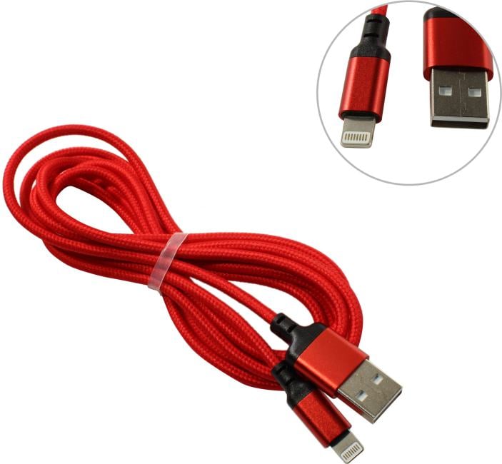 Hoco <X14 Lightning 2M Red/Black> Кабель USB 2.0  AM--> Lightning 2м