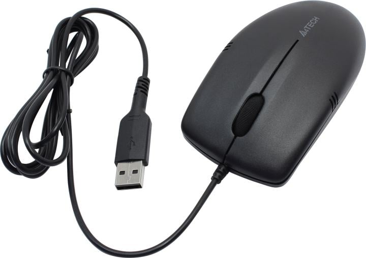 A4Tech Optical Wheel Mouse <OP-530NU-Black> (RTL)  USB  3but+Roll