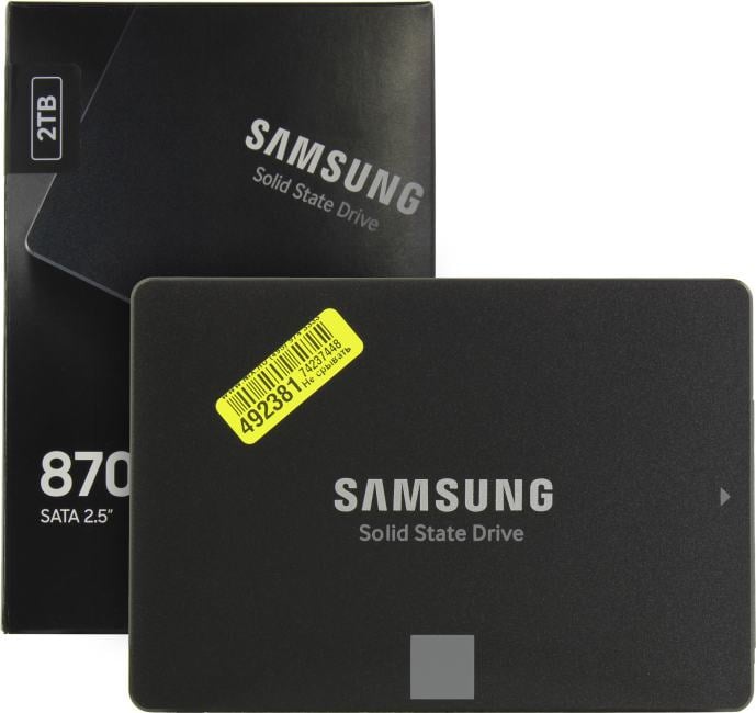 SSD 2 Tb SATA 6Gb/s Samsung 870 EVO <MZ-77E2T0B(W/EU/AM)> (RTL)  2.5" V-NAND 3bit-MLC