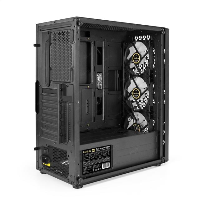 Корпус ATX 500Вт ExeGate EVO-9202-NPX500 (ATX, БП 500NPX с вент. 12 см, с окном, 1*USB+1*USB3.0, аудио, 3 вент. 12см с RGB подсветкой)