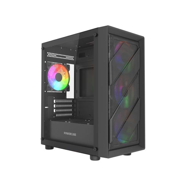 CMMEM21B-L4 Корпус Powercase Mistral Micro EM21, Tempered Glass, 4x120mm FRGB fan, чёрный, mATX