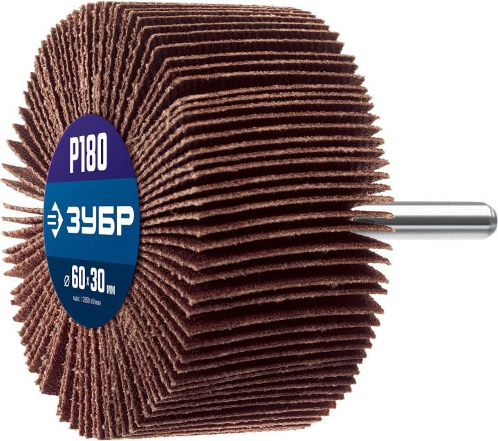 Зубр <36602-180> ЗУБР  d 60x30 мм, P180,  круг шлифовальный лепестковый