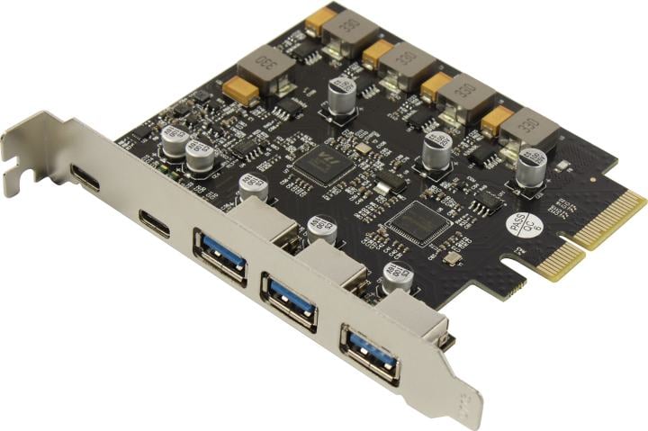 ORIENT AM-U3142PE-3A2C, Контроллер PCI-Ex4 v3.0, USB 3.2 Gen2, скорость до 10 Гбит/с, 5-port ext (3xType-A + 2xType-C), ASM3142+VL820-Q8 chipset, Self powered (31351)