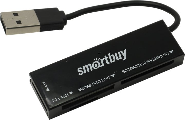 Smartbuy <SBR-717-K>  USB2.0  MMC/SDHC/microSDHC/MS(/Pro/Duo/M2)  Card Reader/Writer