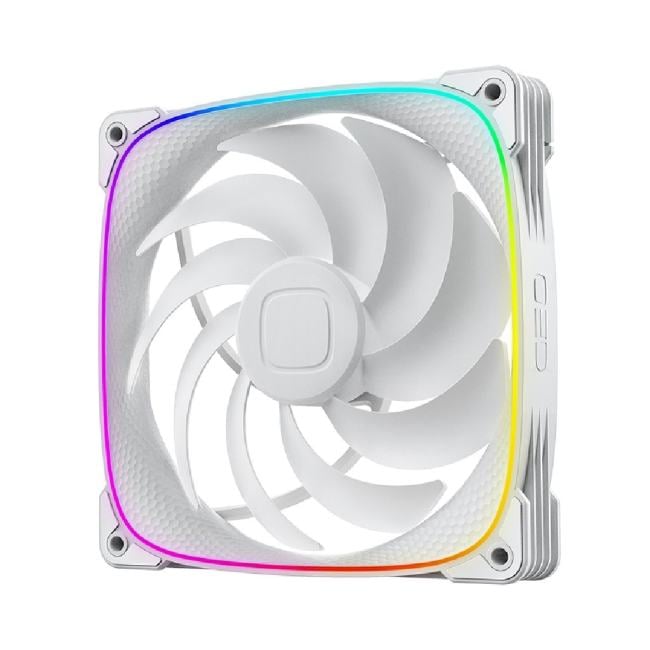 1F2503W114000 Geometric Future Squama 2503W-14 Single Pack / 140mm, PWM, 2400 RPM, 91.15 CFM, 34.0 dBA, 5V ARGB, White