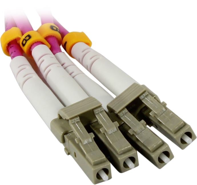 FOP-50-OM4-LC-LC-20m Коммутационный шнур оптический Cabeus tight buffer Duplex LC/LC (UPC/UPC) OM4 50/125 LSZH D 3мм 20м цвет: маджента