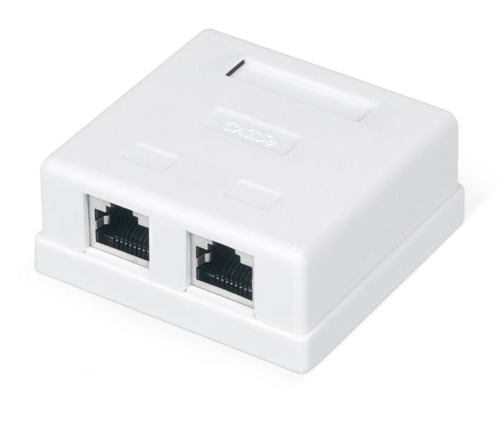 WRline WR-WS-8P8C-C5E-SH-2 Розетка компьютерная RJ-45, категория 5e, экранированная, двойная, внешняя, Dual IDC, цвет б