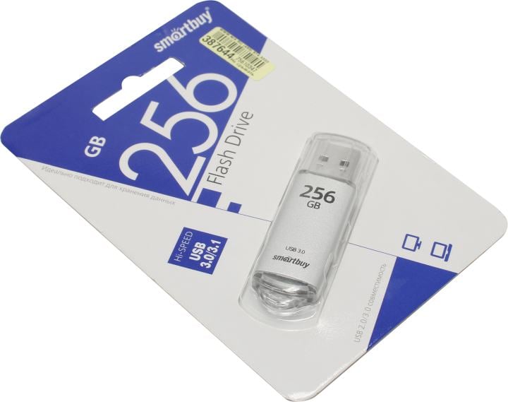Флешка USB SmartBuy V-Cut silver (SB256 GbVC-S3), 256Gb, USB 3.0, R/W 75/30, серебристый