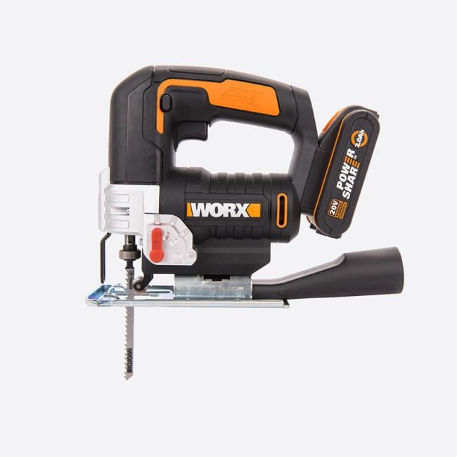 Лобзик WORX WX543, аккумуляторный, 20В, 2 Ач, ЗУ, кейс