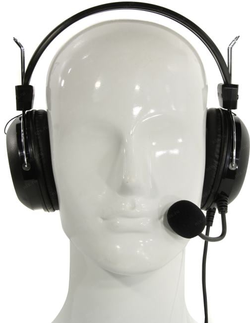 Наушники с микрофоном A4Tech HU-35 Black (шнур 2м, USB, с  регулятором  громкости)