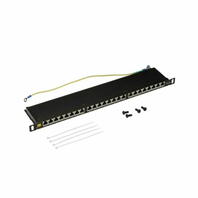 LAN-PPC24S6A Коммутационная патч-панель Lanmaster 19" 05HU портов: 24 х RJ45 кат. 6A экр. цвет: чёрный