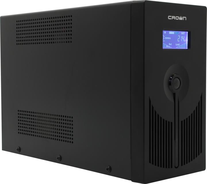 UPS 1200VA CROWN Micro <CMU-SP1200 EURO LCD USB> защита  телефонной  линии/RJ-45,  USB, LCD