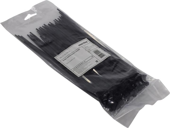 Smartbuy <SBE-CT-36-200-b Black> Стяжка нейлоновая, неоткрыв. 200  мм,  уп-ка  100 шт