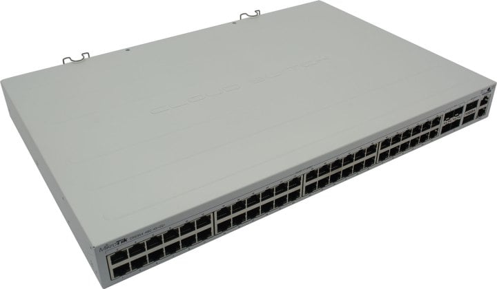 Коммутатор MIKROTIK CRS354-48G-4S+2Q+RM Cloud Router Switch 354-48G-4S+2Q+RM with 48 x Gigabit RJ45 LAN, 4 x 10G SFP+ cages, 2 x 40G QSFP+ cages, RouterOS L5, 1U rackmount enclosure, Dual redundant PSU (002266)