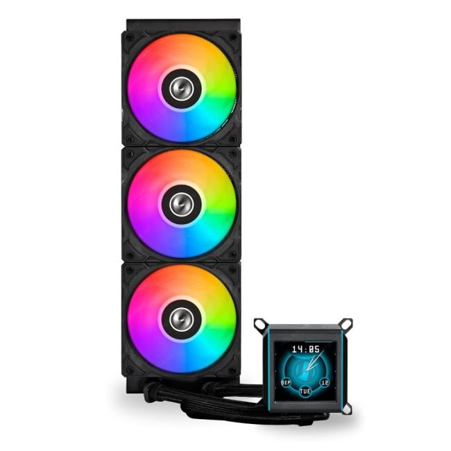 Lian Li <GA2ALCD36B Black> Galahad II LCD 360 вод.охл.  (4пин,115x/1200/1700/AM4/AM5, 30дБ, 300-2450об/м)