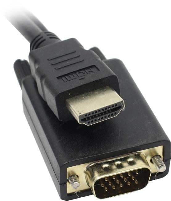 Кабель HDMI - VGA,  1.8м, 19M/15M, черный, позолоченные контакты, ExeGate EX-CC-HDMIM-VGAM-1.8